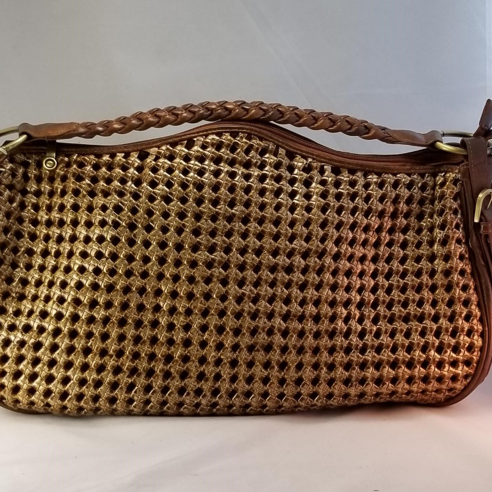 Galian of New York, shoulder bag, brown/bronze